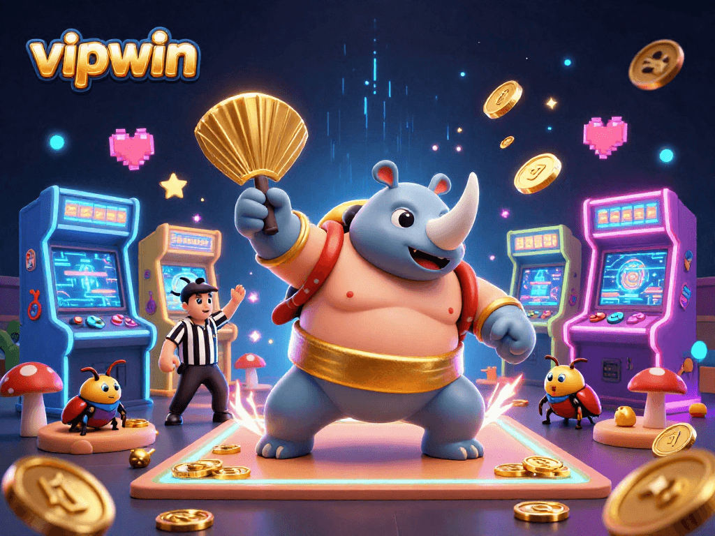 Experience vipwin's thrilling gaming world with dynamic animated characters and vibrant casino visuals.