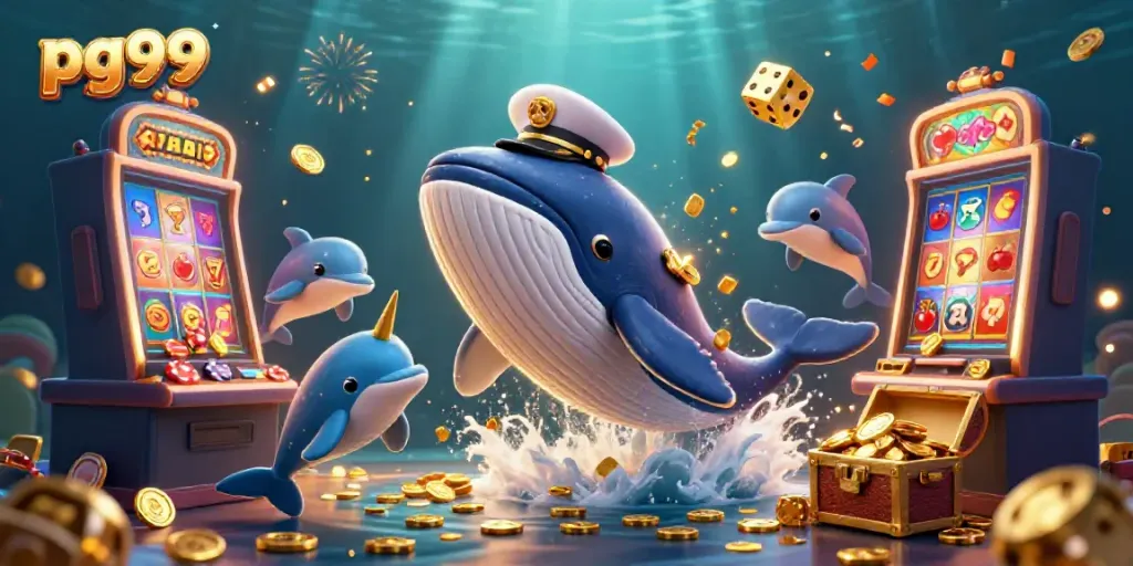 Experience the thrilling world of pg99 with vibrant 3D creatures and dynamic casino symbols exploding with excitement.