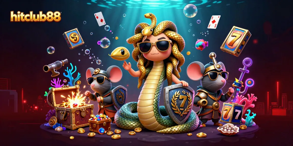 Experience thrilling slots and jackpots at hitclub88 in a vibrant underwater casino scene.
