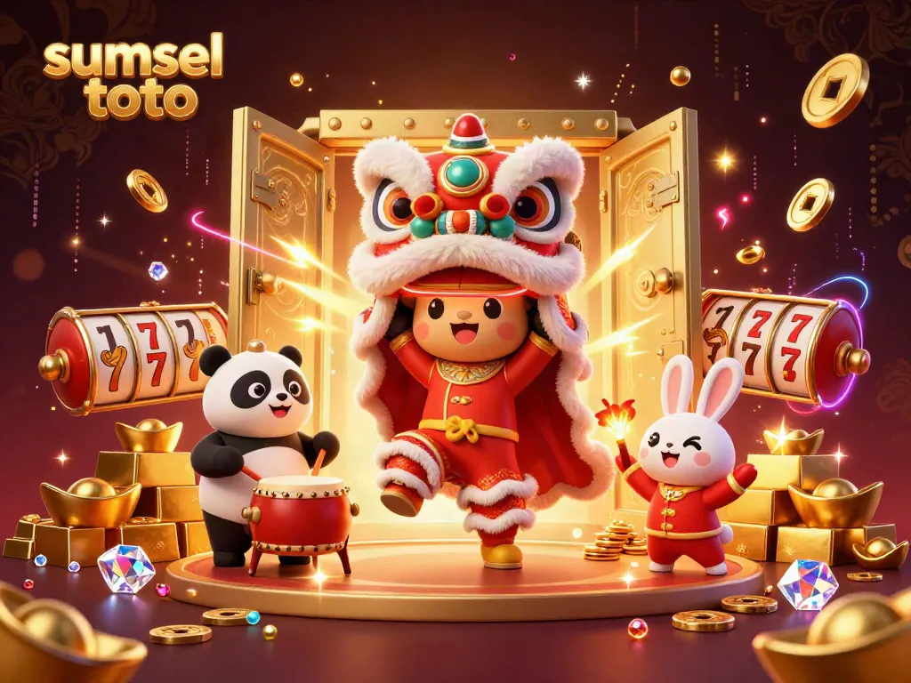 Experience the excitement of sumsel toto with vibrant 3D characters celebrating wins in a casino.