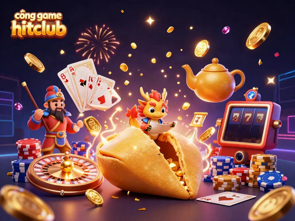 Engage in thrilling games at cổng game hitclub with vibrant 3D visuals of jackpots and treasures.
