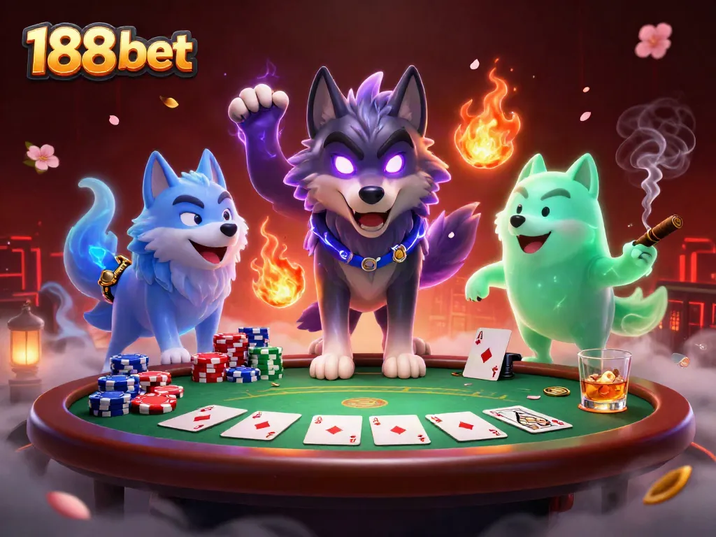 Experience thrilling moments at 188 bet with vibrant poker action and animated spirits.