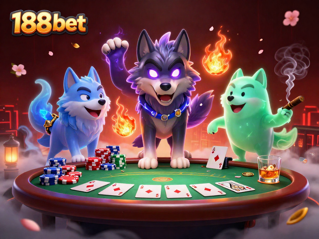 Experience thrilling moments at 188 bet with vibrant poker action and animated spirits.