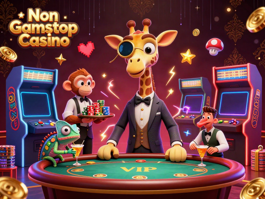 Join the excitement at a Non Gamstop Casino with vibrant 3D characters enjoying high-stakes gaming.