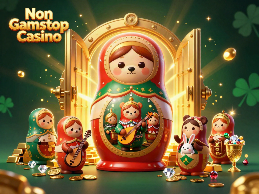 Experience the excitement of Non Gamstop Casino with vibrant 3D bears and dynamic treasure elements.