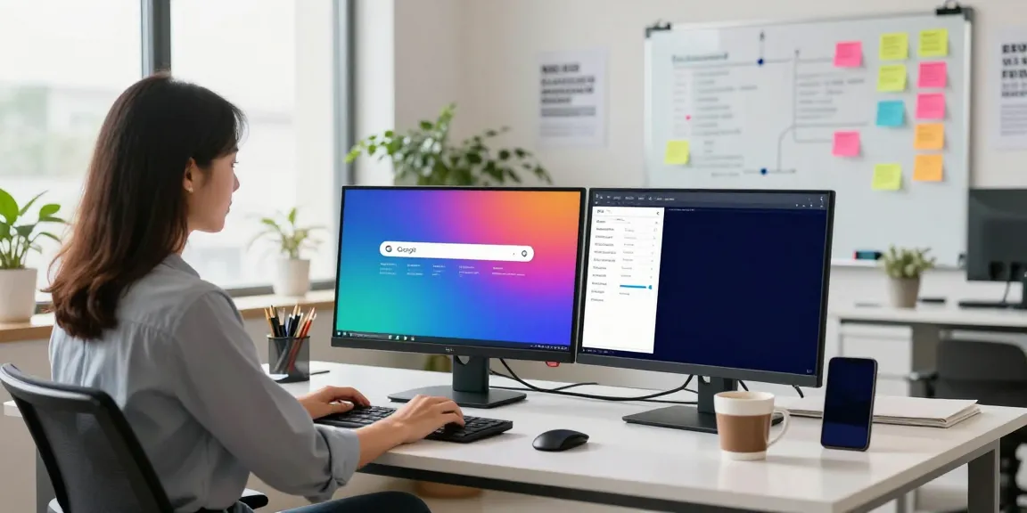 Marketing professional analyzing instant indexing strategies in a modern office.