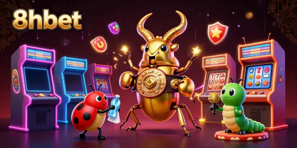 Experience the thrill of 8xbet with a vibrant 3D illustration blending gaming excitement and casino elements.