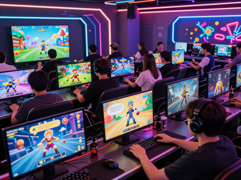 Engaged players experiencing immersive porn games in a vibrant online gaming hub.