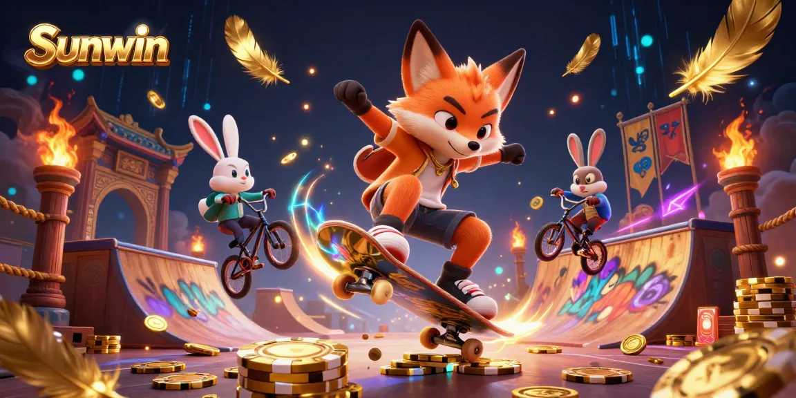 Experience the thrill of Sunwin with vibrant casino-themed characters and dynamic action.