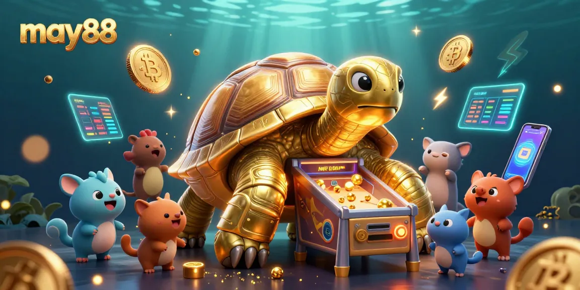 Experience winning with may88 in a vibrant 3D casino scene full of dynamic characters.
