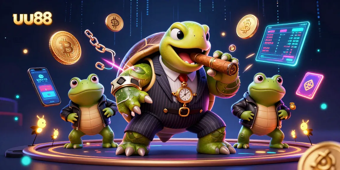 uu88 engaging players with a vibrant casino scene featuring a snapping turtle and bullfrog enforcers.