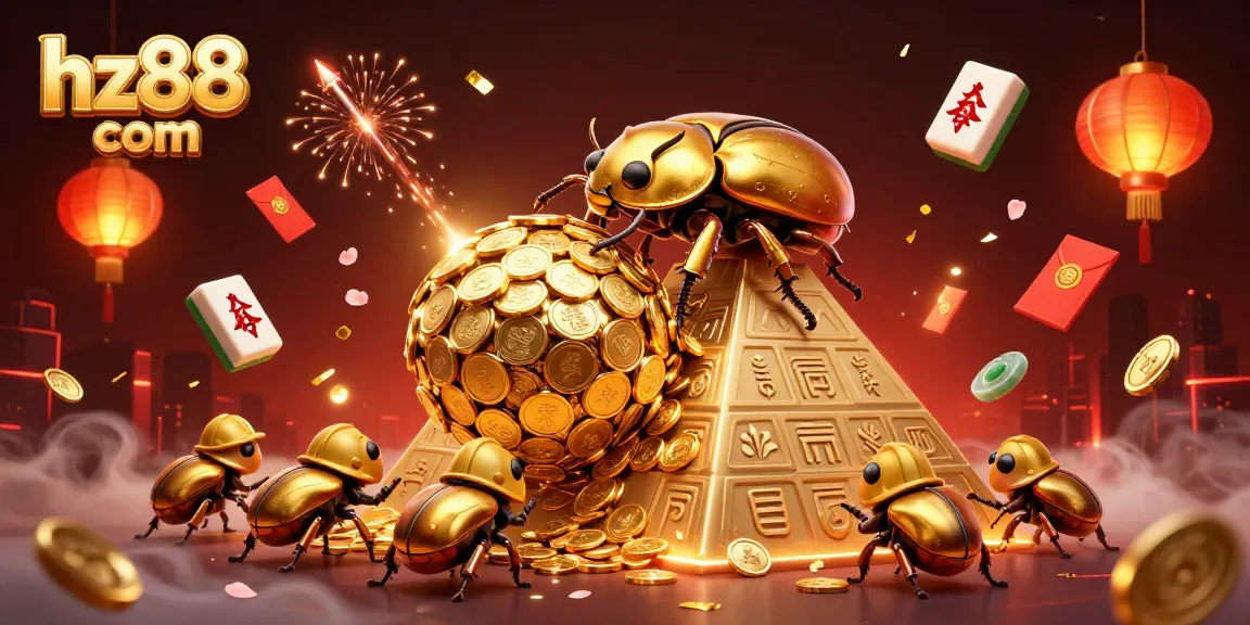Experience excitement with hz88 com, showcasing a vibrant casino scene full of fortune symbols.