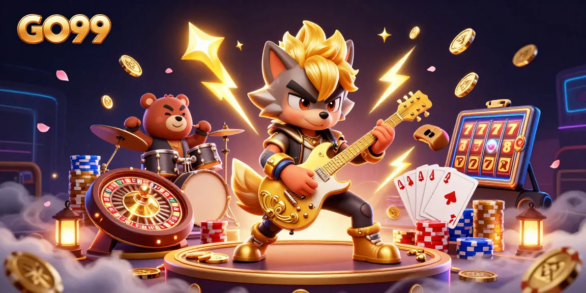 Experience thrilling gaming with GO99 in this vibrant casino scene showcasing action-packed fun.